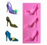 дамски обувки обувка ток сандал токчета силиконов молд форма за торта украса фондан, снимка 1 - Форми - 14433799