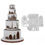 5 бр сгради Айфелова кула Статуята на Свободата стенсил шаблон спрей за торта украса кекс декорация