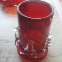 Червено стъклени красоти ваза, котле, пепелник от един сет, снимка 14 - Декорация за дома - 26155942