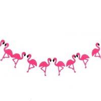 Фламинго Парти Гирлянд Банер Флаг филц, снимка 1 - Други - 25790796