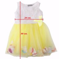детска рокля перли-листа 10 жълта., снимка 2 - Бебешки рокли - 16999417