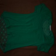 Зелена блуза с дантелен гръб , снимка 6 - Тениски - 18565692