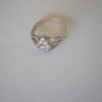 Сребърен пръстен с камъчета, снимка 3 - Пръстени - 18674076