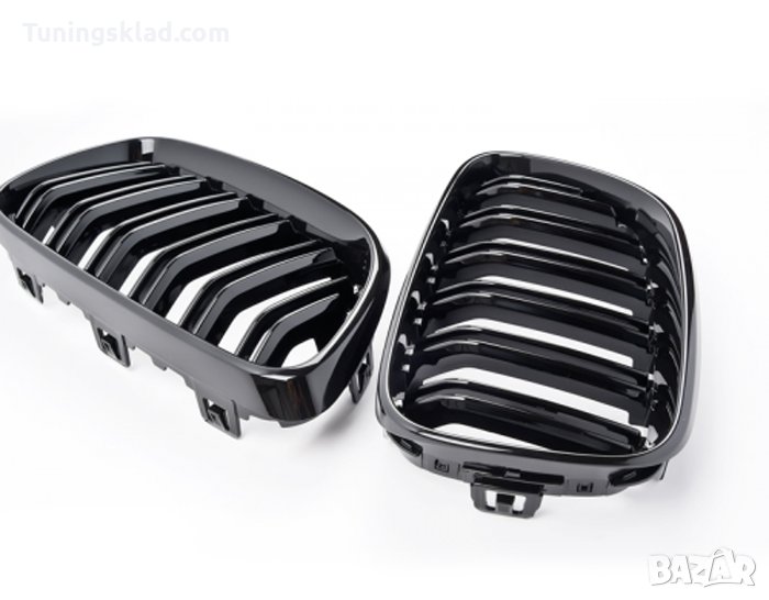 Двойни бъбреци за BMW F22/ F23 (2013-) M2 дизайн - черен металик, снимка 1
