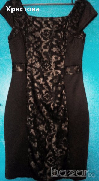 Нова вталена черна рокля-L/XL., снимка 1