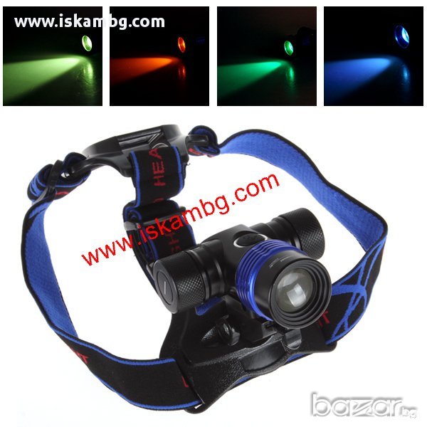 Лед челник с филтри и ZOOM - ударо и влагоустойчив T6 1600 лумена, снимка 1