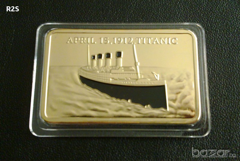 1 ТРОЙУНЦИЯ 24К .999 ПОЗЛАТЕНО КЮЛЧЕ 100-ГОДИШНИНА ТИТАНИК, снимка 1