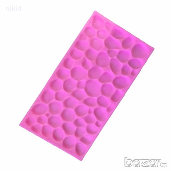 кръгли камъни текстура силиконов молд форма борд  декорация украса торта фондан шоколад , снимка 1