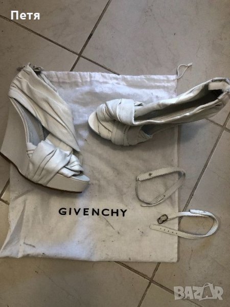 Givenchy Оригинални бели дамски обувки на платформа от естествена кожа, снимка 1