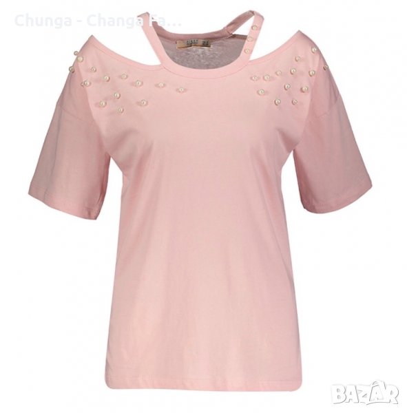 Дамска тениска с перли, снимка 1