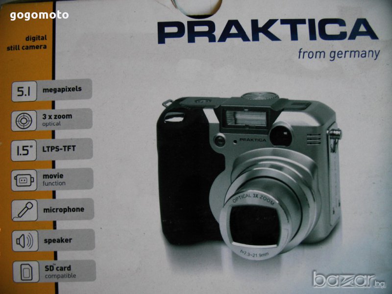 фотоапарат, Цифров фотоапарат PRAKTICA® luxmedia 5003 from GERMANY,GOGOMOTO.BAZAR.BG®, снимка 1