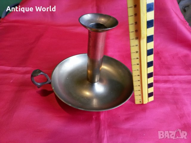 Голям Преносим Настолен БРОНЗОВ Свещник, снимка 4 - Антикварни и старинни предмети - 24976278