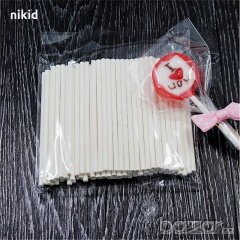 50 бр. бели пръчки пръчици за близалки клечки клечици лолипопс cake pops, снимка 4 - Други - 13303420