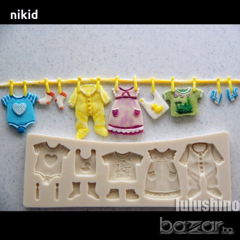 простир бебе бебешки дрехи силиконов молд форма за украса торта сладки с фондан