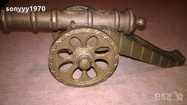 оръдие-масивно-мед/месинг-23х9х9см-внос швеицария, снимка 6 - Колекции - 23743893