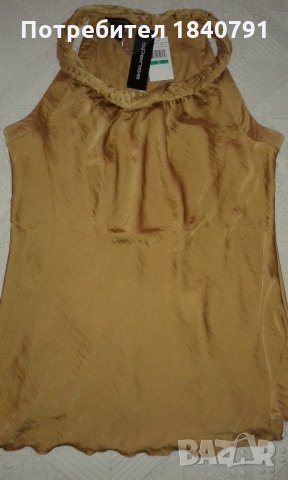 НОВА Елегантна блуза без ръкав – старо злато, размер L