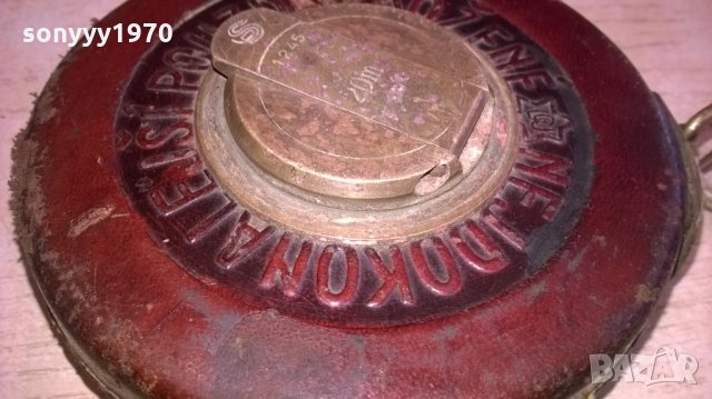 АНТИКА-стара кожена ролетка-кожа и месинг-метална лента, снимка 3 - Колекции - 24498383