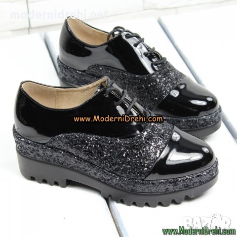 Дамски спортни обувки черни с брукат код 335, снимка 5 - Дамски ежедневни обувки - 23477485