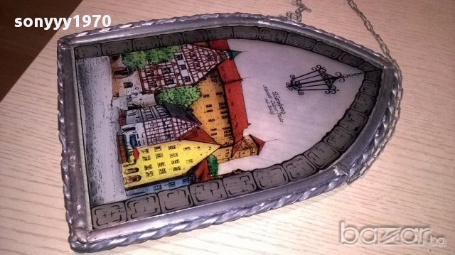 Nurnberg-germany-27х20см-витраж-ретро колекция-внос швеицария, снимка 2 - Антикварни и старинни предмети - 17306077