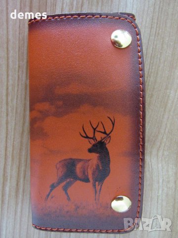 Автентичен кожен ключодържател с елен лос от Монголия-26