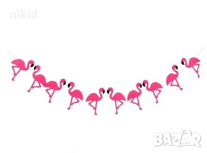 Фламинго Парти Гирлянд Банер Флаг филц