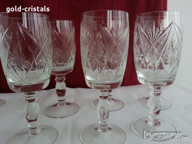 кристални чаши за вино , снимка 3 - Антикварни и старинни предмети - 20064069