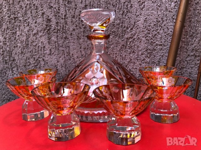 Кристален сервиз Бохемия от нач.на ХХв.