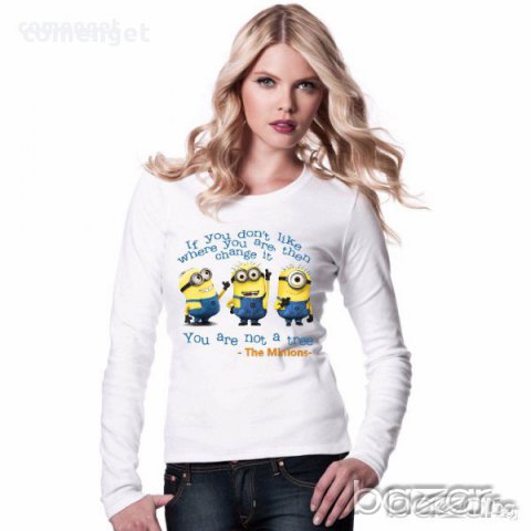 ХИТ! Дамска тениска на Миньони / The Minions Papoy. Бъди различна, поръчай модел с Твоя снимка!, снимка 2 - Тениски - 13665125