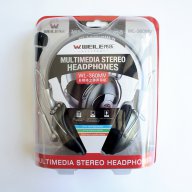 Слушалки Hi-Fi ергономични стерео кожени с микрофон 110dB, снимка 1 - MP3 и MP4 плеъри - 17441198