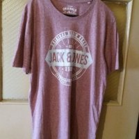 Мъж.тениска-"JACK & JONES"/-полиестер+памук+вискоза/-розов. Закупена от Германия., снимка 1 - Тениски - 21861840