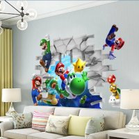 Камъни Дупка Супер Марио Super Mario самозалепващ стикер лепенка за стена, снимка 1 - Други - 24830579