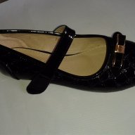 Черни обувки за момичета с панделка , снимка 1 - Детски маратонки - 13101251