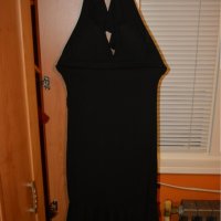 Черна рокля с воали и гол гръб, снимка 2 - Рокли - 25425069