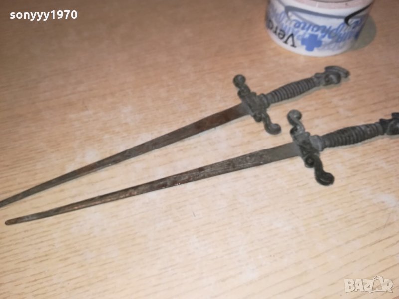 антики-31х7см-2бр ретро ножове-метал-внос швеицария, снимка 1