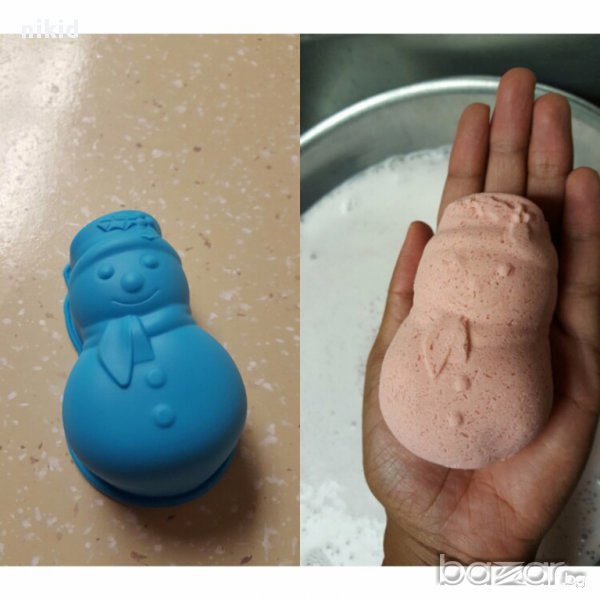 3D снежен човек силиконов молд форма калъп декор украса мъфин сладки фондан шоколад торта сапун гипс, снимка 1