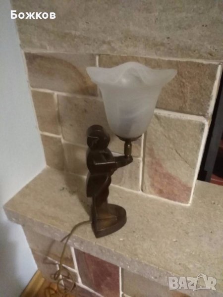 Настолна нощна лампа бронз статуетка, снимка 1