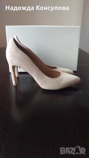 Бежови обувки от велур, снимка 1