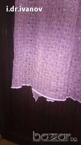 Дълъг плетен розов шал, снимка 4 - Шапки - 13051977