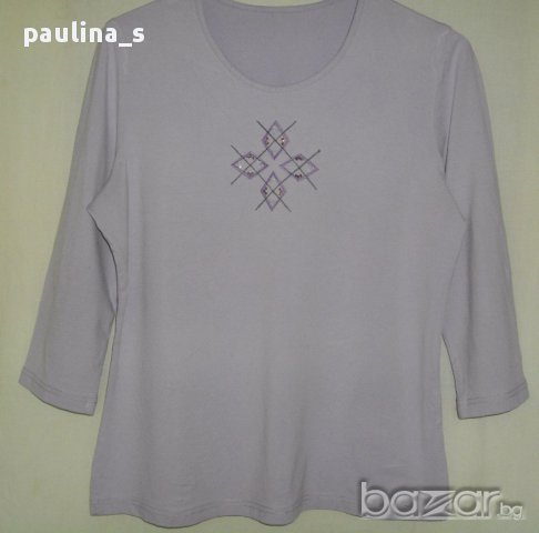 Лилава еластична блуза / голям размер, снимка 1 - Тениски - 14003066