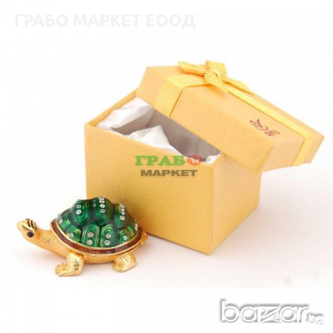 Декоративна метална кутийка за бижута във формата на костенурка - фаберже, снимка 3 - Декорация за дома - 15792268
