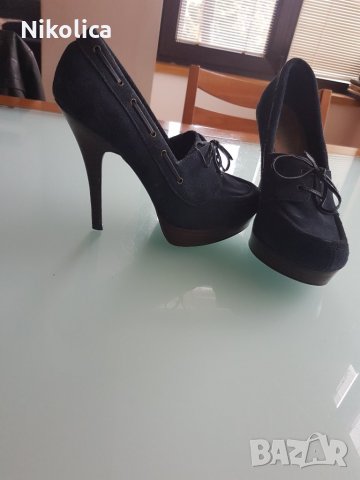 Елегантни дамски обувки Gorgeous с висок 12 см. ток,номер 38.Естествен велур.