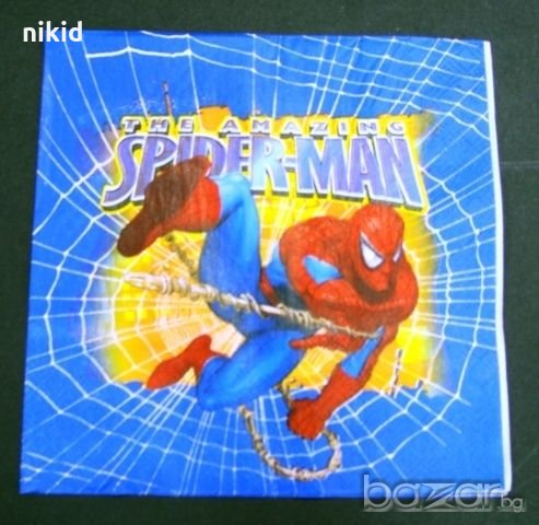 спайдърмен спайдермен Spiderman 10 парти салфетки, снимка 2 - Други - 18820885