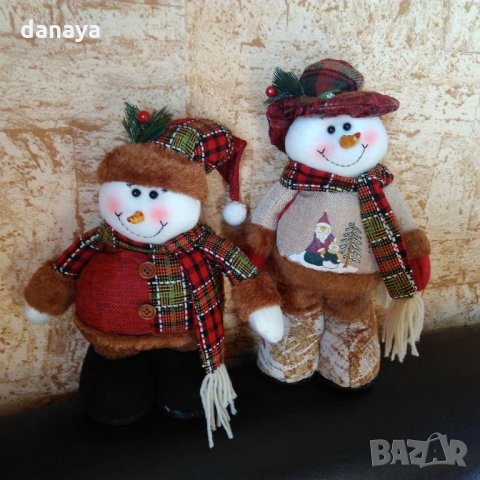 Декоративна коледна фигура от плат Снежко с разтягащи се крака 34-40см, снимка 7 - Декорация за дома - 23216908