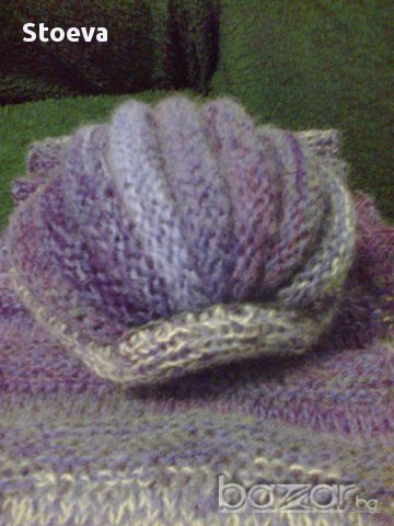 Ръчно плетена шапка тюрбан и шал, снимка 8 - Шапки - 13393097