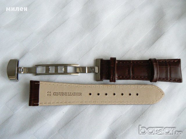 Кожена кафява каишка 22мм, снимка 5 - Други - 11224969