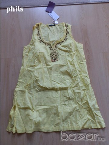 нова лятна туника XL в зелено и жълто, снимка 4 - Туники - 12182472