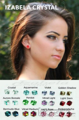 Обеци Сваровски ''cube'' Swarovski elements, снимка 9 - Обеци - 11284112