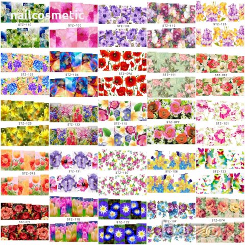 25 листа красиви ваденки микс за цял нокът, снимка 2 - Продукти за маникюр - 21176686