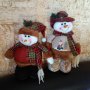 Декоративна коледна фигура от плат Снежко с разтягащи се крака 34-40см, снимка 7