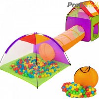Детска палатка с тунел и 200 топки, снимка 1 - Играчки за стая - 22233628